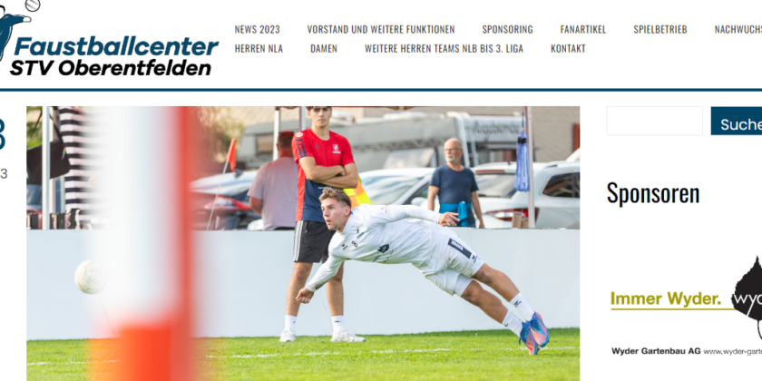 Homepage Relaunch Faustballcenter.ch